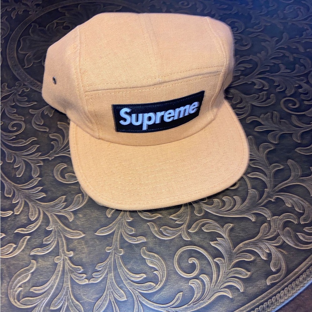 Supreme Beige Logo Cap
